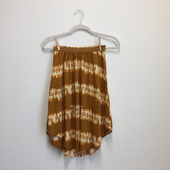 H&M mustard yellow tie dye boho midi skirt, XS/S - Picture 5 of 8